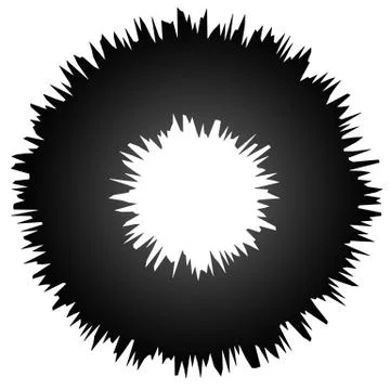 Rough grungy abstract circle element, circular distorted ring, donut shape イラスト素材