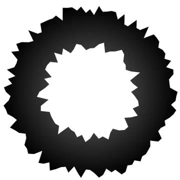 Rough grungy abstract circle element, circular distorted ring, donut shape Stock Illustration