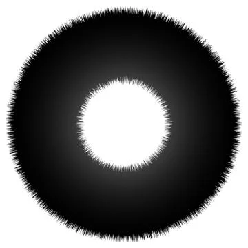 Rough grungy abstract circle element, circular distorted ring, donut shape Stock Illustration