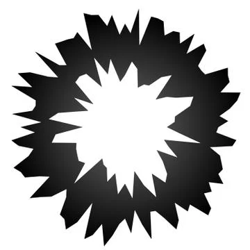 Rough grungy abstract circle element, circular distorted ring, donut shape Stock Illustration