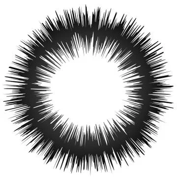 Rough grungy abstract circle element, circular distorted ring, donut shape Ilustración de archivo