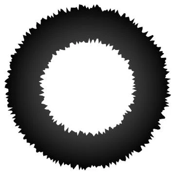 Rough grungy abstract circle element, circular distorted ring, donut shape Stock Illustration
