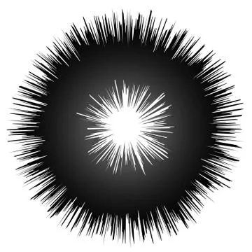 Rough grungy abstract circle element, circular distorted ring, donut shape Stock Illustration