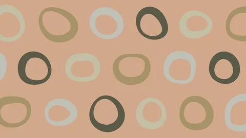 Rough Hand-Drawn Circles on Peach Tone Background Illustrazione stock