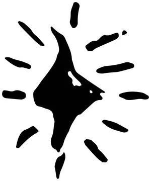 Rough hand-drawn sparkling star icon with rays. Black vector design element Stock Illustration