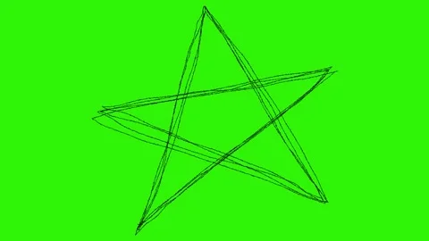 Rough Hand-Drawn Star Line Animation Video stock 322103955