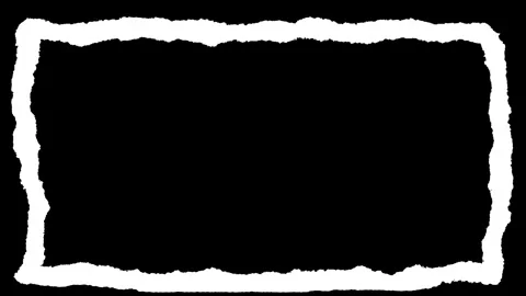 Rough hand drawn white rectangular frame isolated on a solid black backgrou.. Stock Footage 333782873