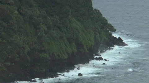 Rough high cliffs and coastline at maui, hawaii Stock Footage 43261679