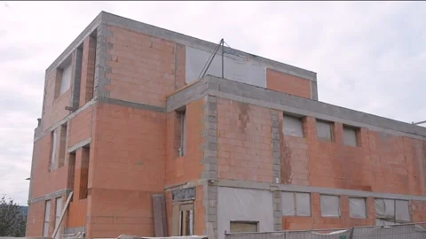 Rough house building bricks Stock Footage 163650870