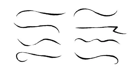 Rough jagged lines set. Grunge wavy brush strokes collection. Horizontal 스톡 일러스트