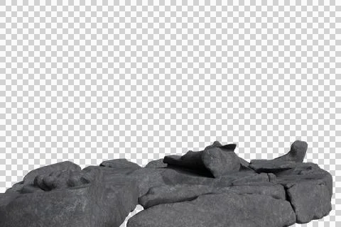 Rough, jagged rock formation with sharp edges and a textured surface Stock Photos