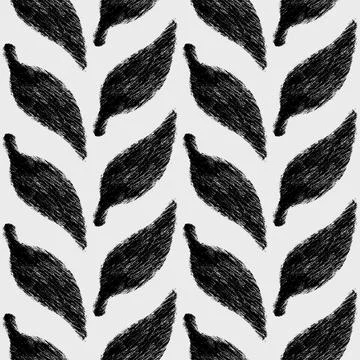 Rough Leaf (Black, White) Stock Illustration