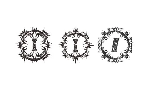Rough Letter I Template Set Stock-Illustration