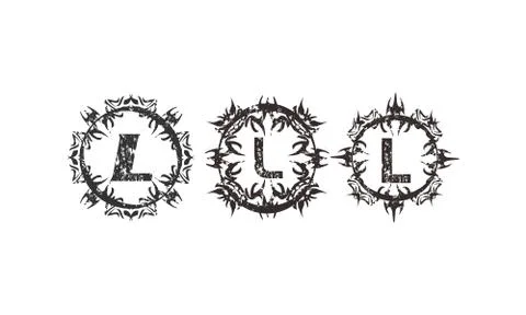 Rough Letter L Template Set Stock-Illustration