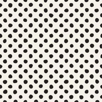 Rough Line Hand Drawn Circles. Vector Seamless Black and White Pattern 스톡 일러스트