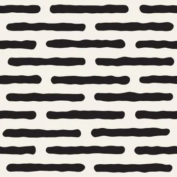 Rough Line Hand Drawn Circles. Vector Seamless Black and White Pattern Illustrazione stock