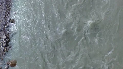 Rough mountain river with adjacent tributaries from drone 4K footage Stock-Footage 120402676