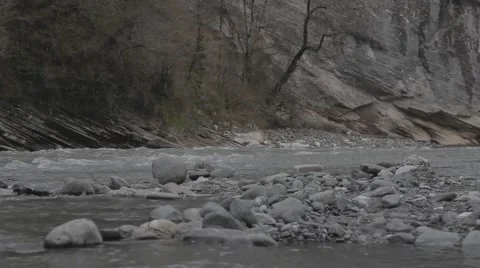 Rough mountain river in Caucasus Stock Footage 51929455