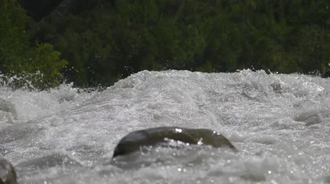 Rough mountain river in Caucasus Stock Footage 54740079