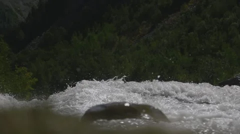 Rough mountain river in Caucasus Stock Footage 54740201