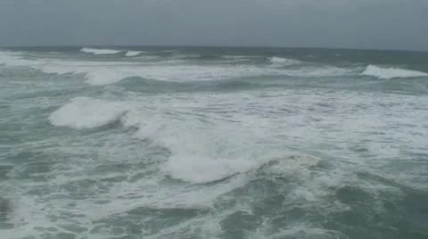 Rough Ocean From Above Stock Footage 8839894