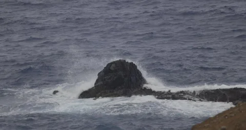 Rough ocean and strong waves, 4K slomo Stock Footage 246328091