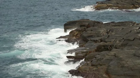 Rough ocean hitting coast Stock Footage 310826480