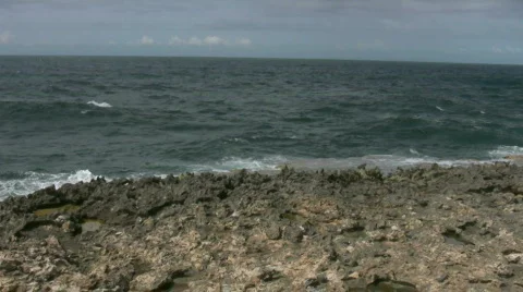 Rough ocean on the north side of curacao  Stock Footage 324009