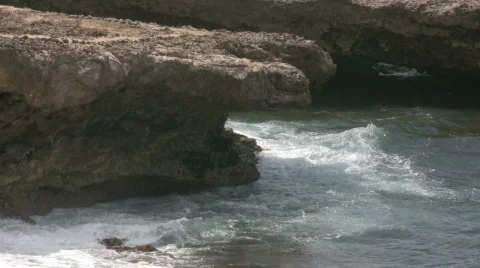 Rough ocean on the north side of curacao 11 Stock Footage