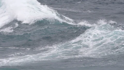 Rough ocean scenery in the Caribbean - Super Slow Motion 4K 120fps Stock Footage 241413086