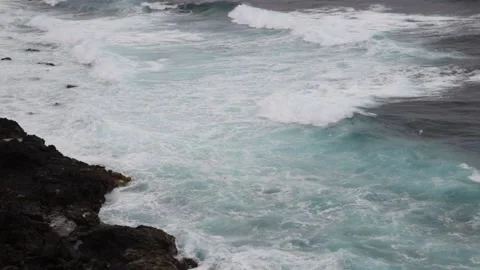 Rough ocean waves in the coast of Gran Canaria Stock Footage 154785955
