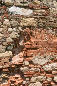 Rough old brick and stone wall texture 写真素材