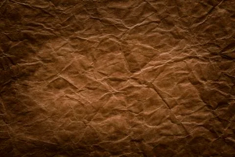 Rough Paper Background, Aged Brown Creased Texture of Wrinkled Page Stock Photos