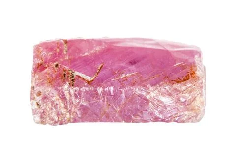 Rough pink ruby crystal isolated on white Stock Photos