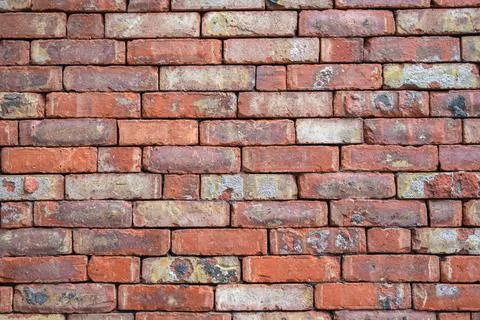 Rough red stone brick wall texture background, abstract background Stock Photos