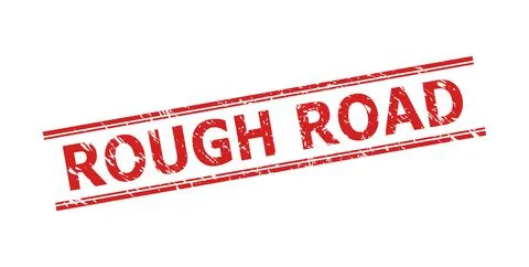 ROUGH ROAD Stamp with Unclean Surface and Double Parallel Lines イラスト素材