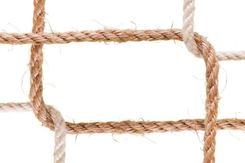 Rough ropes connected as frame Foto stock