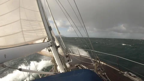 Rough sailing in the Atlantic Ocean off south west Ireland Stock Footage 166319517
