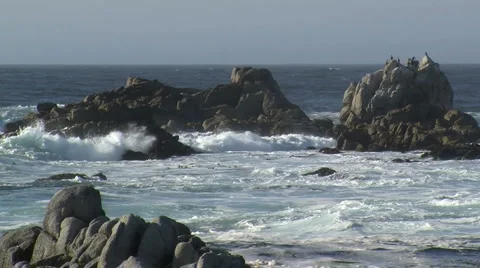 Rough sea along the oceanic drive Stock Footage 5132389