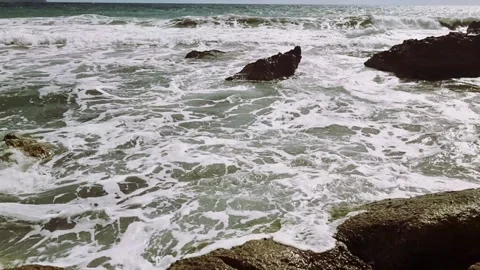 Rough sea among rocks Stock Footage 332794409