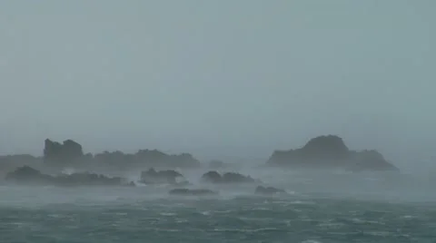 Rough Sea And Strong Wind On Rocks Stock Footage 11440417