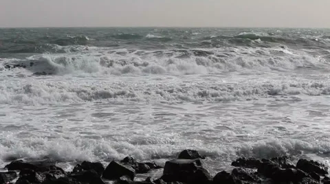 Rough sea in bad condition Stock Footage 35270725