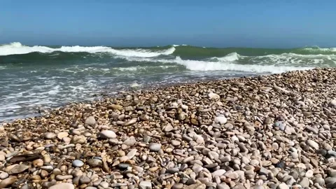The rough sea on a beautiful day Stock Footage 157755567
