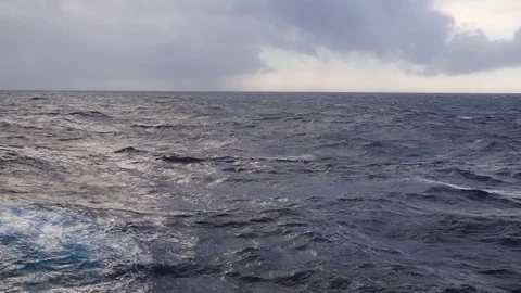 Rough Sea epic view of big waves in an agitated ocean. Stock Footage 77371069