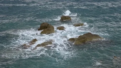 Rough sea Stock Footage 75013877