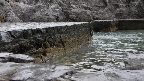 Rough sea moves the waters of the dock 3618 Video stock 104456839