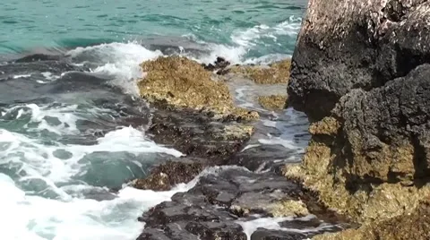 Rough sea washing Stock Footage 8506537