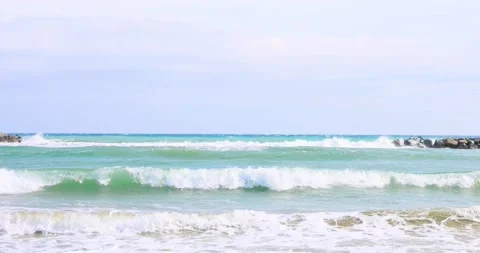 Rough sea waves in late Winter Stock Footage 213227799