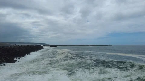 Rough sea waves, seascape view Stock Footage 201902146