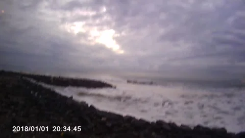 Rough sea in winter Stock Footage 133258036